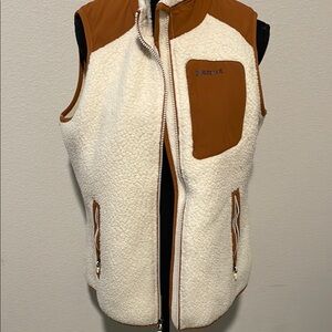 Marmot Tan and Cream Fleece Vest comfort and style